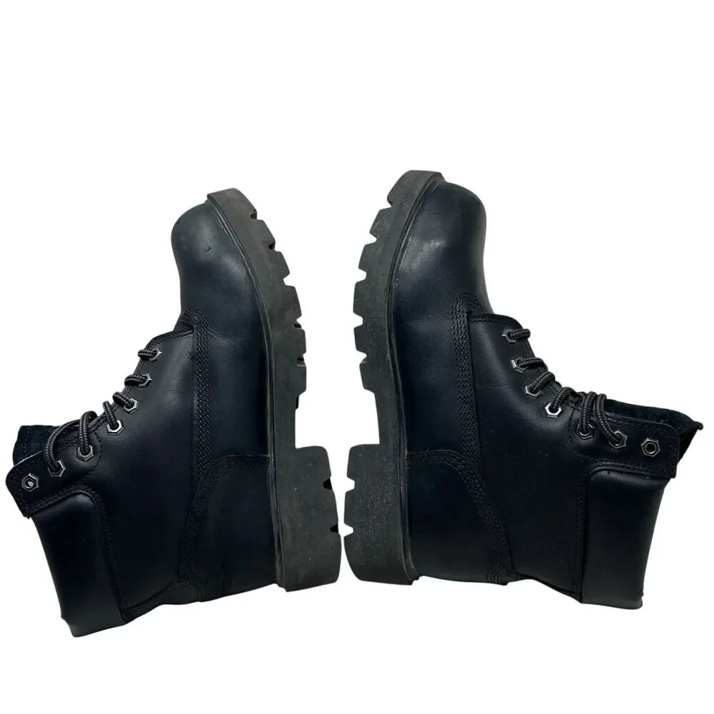 Timberland PRO‎ Mens 6W Black Leather Sawhorse 6” Composite Toe Work Boots A5TF3